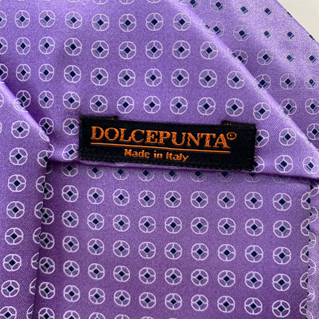 DOLCEPUNTA Purple Blue Polka Dot Silk Tie