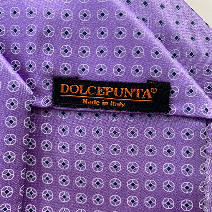 DOLCEPUNTA Purple Blue Polka Dot Silk Tie