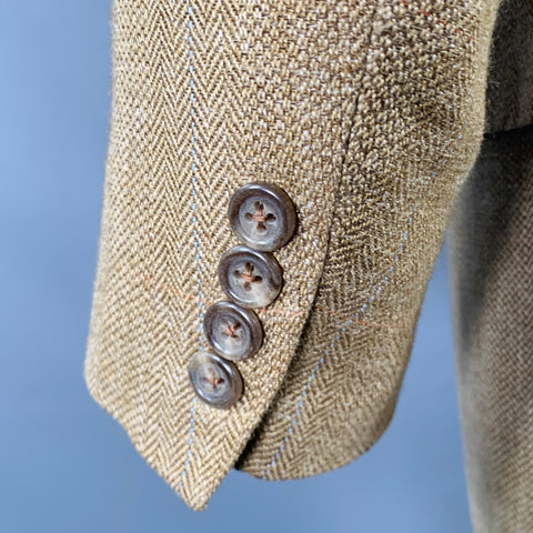 POLO by RALPH LAUREN Size 40 Khaki Herringbone Notch Lapel Sport Coat