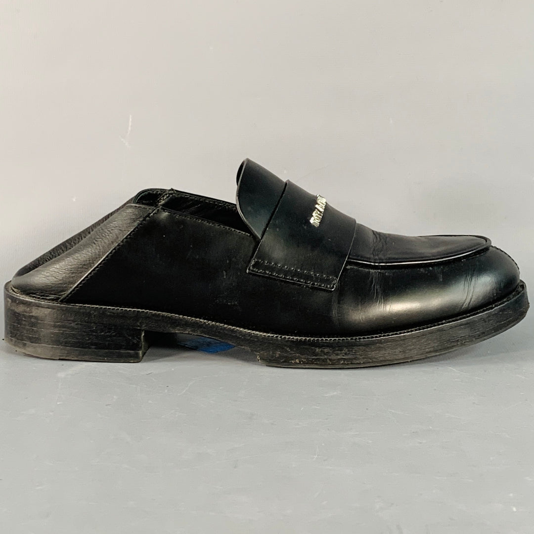 1017 ALYX 9SM Size 8 Black Silver Leather Slip On Loafers