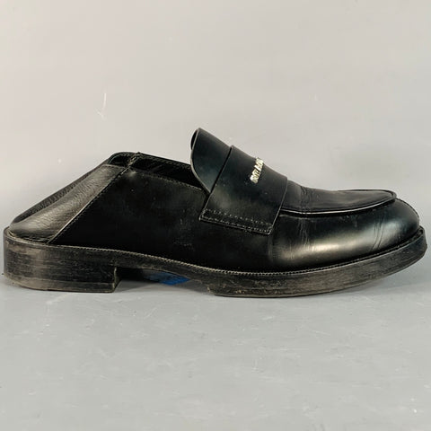 1017 ALYX 9SM Size 8 Black Silver Leather Slip On Loafers