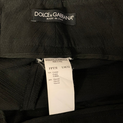 DOLCE & GABBANA Size 34 Black Cotton Blend Capri Dress Pants