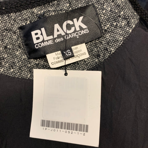 COMME des GARCONS BLACK Size XS Green Black & White Tweed Wool Nylon Jacket