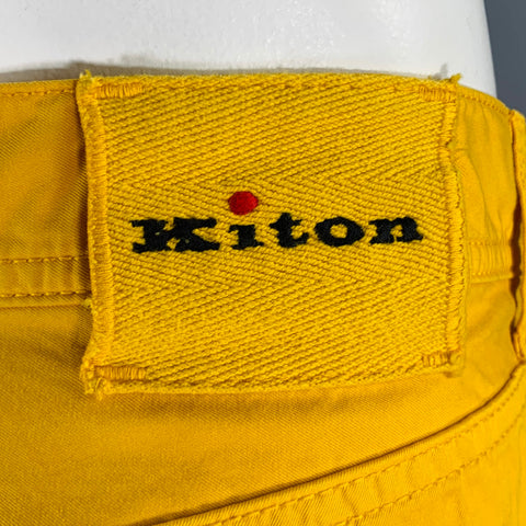 KITON Size 36 Yellow Cotton Jean Cut Casual Pants