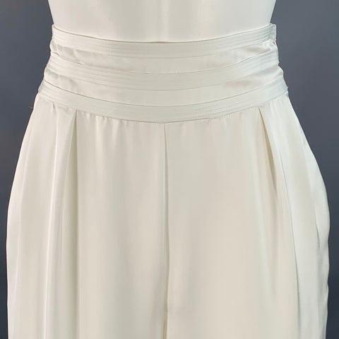 RAMY BROOK Size 2 White Wide Leg Side Zipper Dress Pants