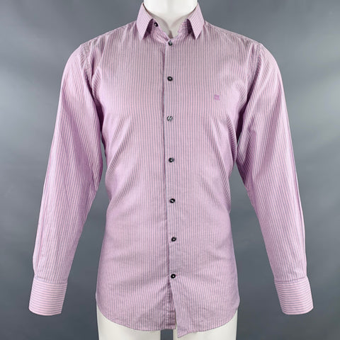 GIVENCHY Size M Pink Blue Stripe Modern Fit Long Sleeve Shirt