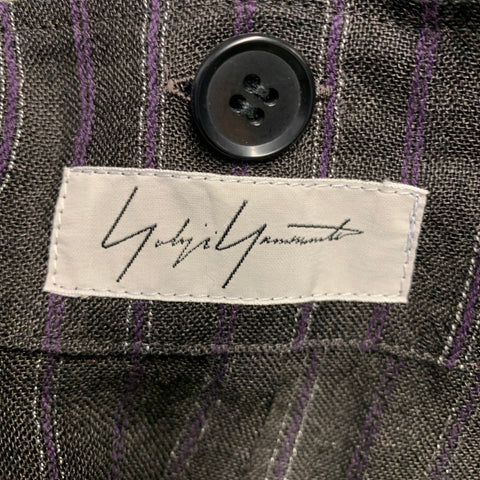 YOHJI YAMAMOTO Size S Black Cotton Notch Lapel Coat