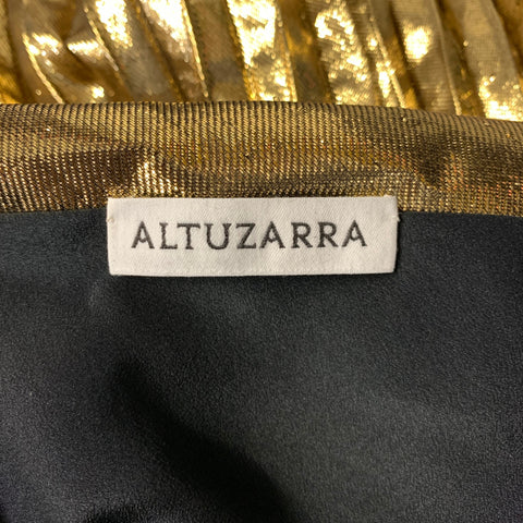 ALTUZARRA FW2019 Size 6 Gold Metallic One Shoulder Dress