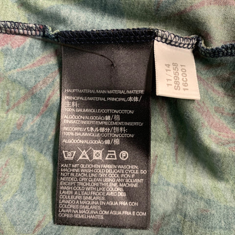 Y-3 Size S Green Blue Ombre Tropical Floral Print Cotton Long Tank Top