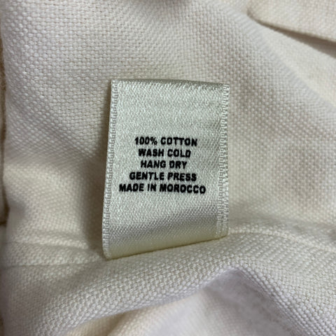 NO BRAND Size M Cream Cotton Two Pockets Short Sleeve Shirt