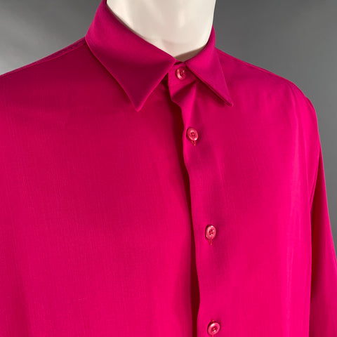 AMI by ALEXANDRE MATTIUSSI Size M Pink Wool Button Up Long Sleeve Shirt
