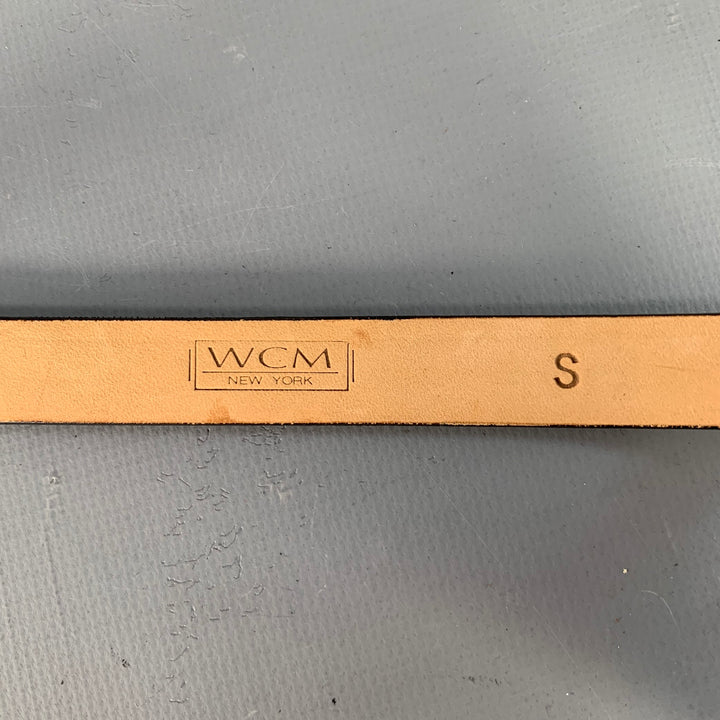 WCM NEW YORK Size S Black Alligator Leather Skinny Belt