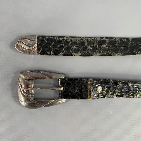 VINTAGE Black Lizard Belt