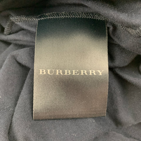 BURBERRY PRORSUM Size XL Navy Cotton Medal Bow Pin T-shirt