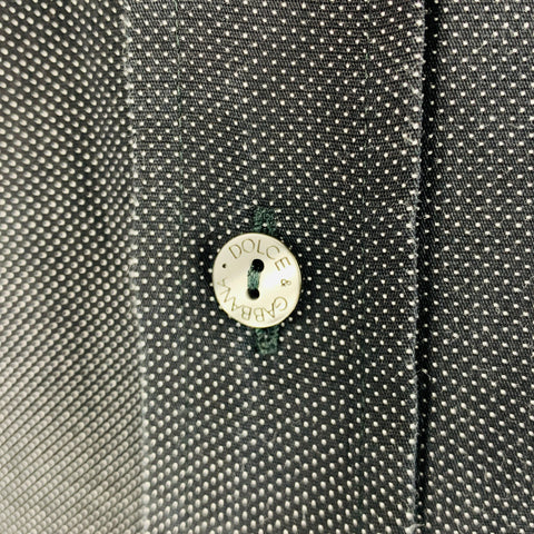 DOLCE & GABBANA Size S Black Nailhead Cotton Button Up Long Sleeve Shirt