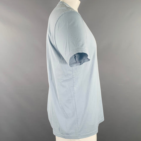 GIVENCHY Size XL Blue Cotton Logo Crew Neck T-shirt