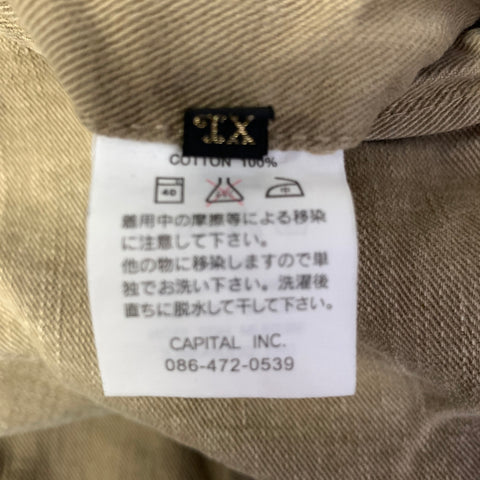 KAPITAL Size L Khaki Tan Solid Cotton Double knee Casual Pants