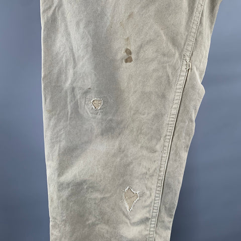 VISVIM Size L Khaki Distressed Cotton Button Fly Casual Pants