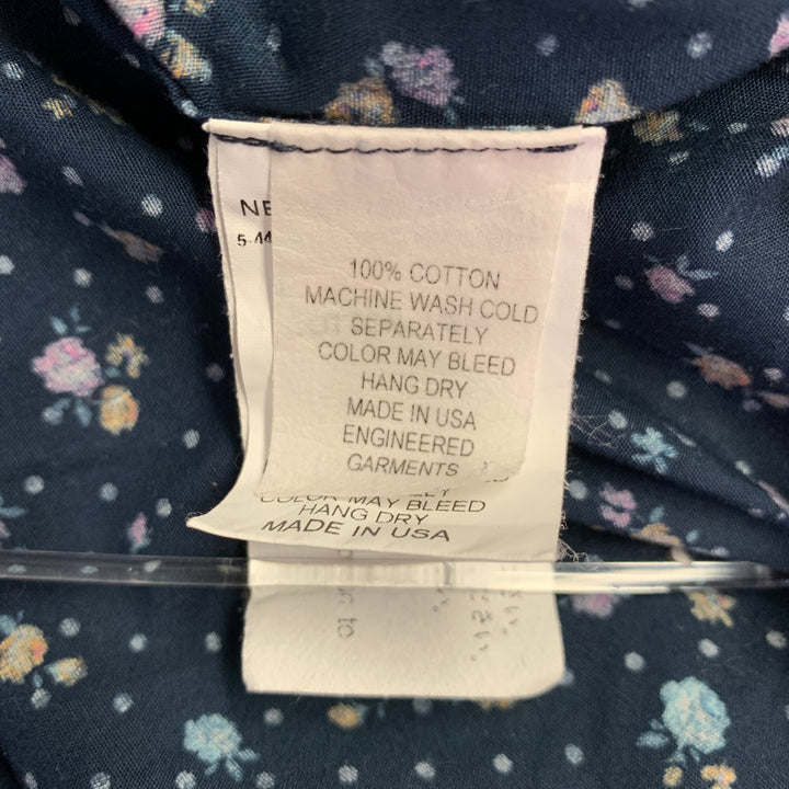 ENGINEERED GARMENTS Size XL Black Pink Blue Floral Dots Long Sleeve Shirt