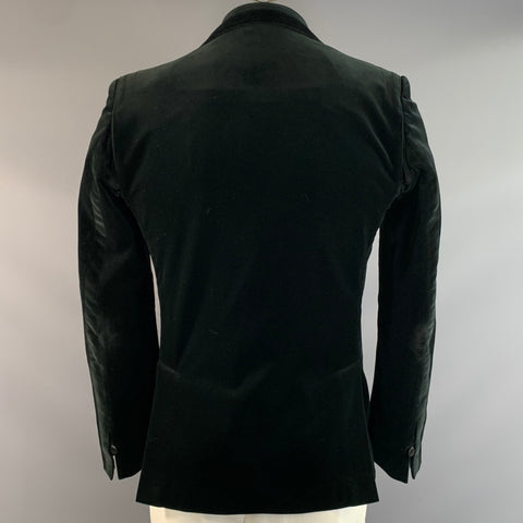 KIRYUYRIK Chest Size XXL Black Cotton Peak Lapel Sport Coat