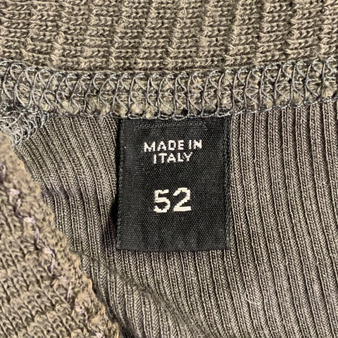 TOM FORD Size L Green Olive Ribbed Modal Blend Henley Pullover