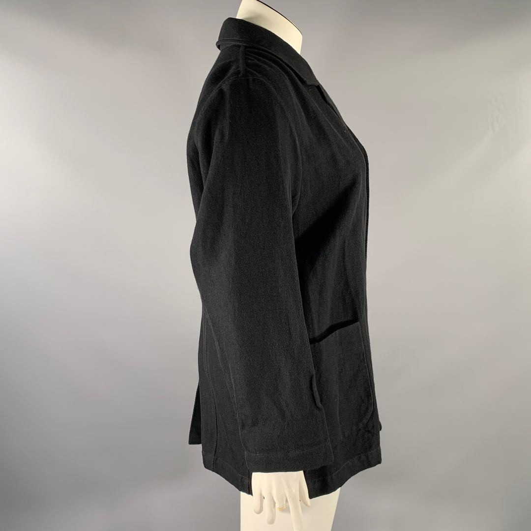 CASEY CASEY Size L Black Wool Linen 3 button Jacket