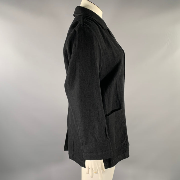 CASEY CASEY Size L Black Wool Linen 3 button Jacket