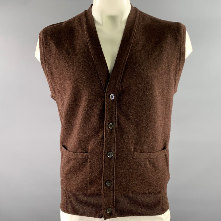 O'CONNELL'S Size M Brown Wool Oversized Vest