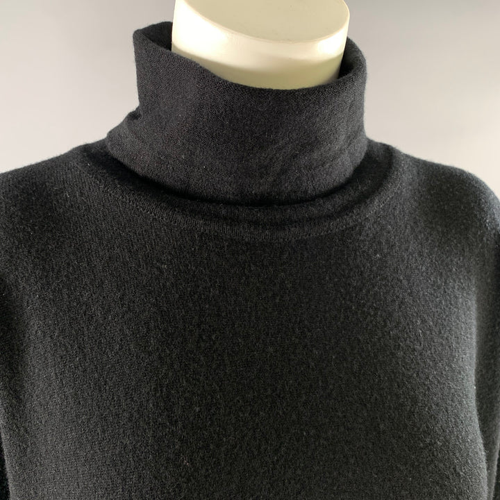 ESKANDAR Size M Black Cashmere Turtleneck Sweater