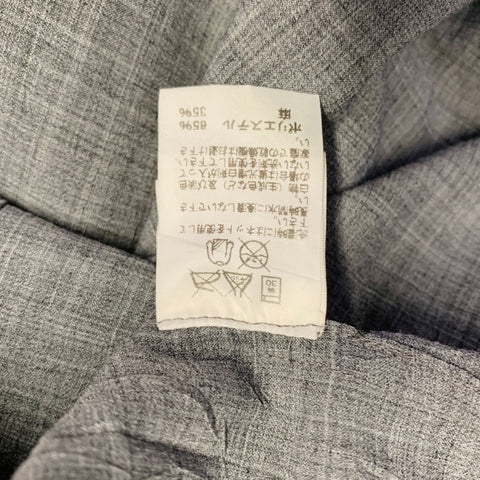 ISSEY MIYAKE Size L Grey Heather Polyester Linen Short Sleeve Shirt