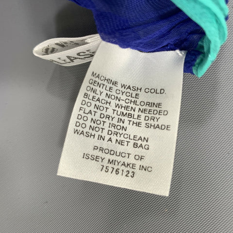 PLEATS PLEASE by ISSEY MIYAKE Blue Green Pleated Polyester Scarves & Shawls