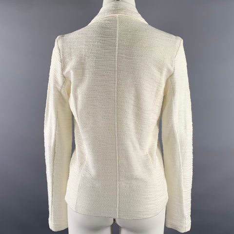 MAJESTIC FILATURES Size 1 White Cotton Blend Moto Racer Jacket