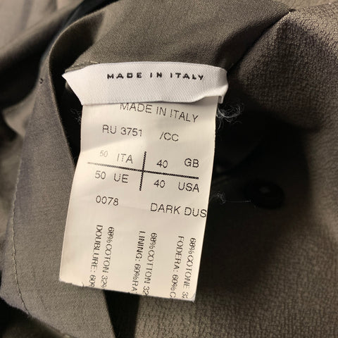 RICK OWENS SS2012 Chest Size 40 Khaki Cotton & Silk Notch Lapel Sport Coat