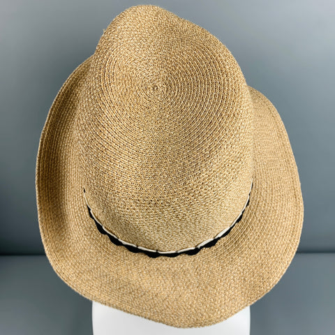 EUGENIA KIM Beige Natural Woven Toyo Paper Cotton Hat
