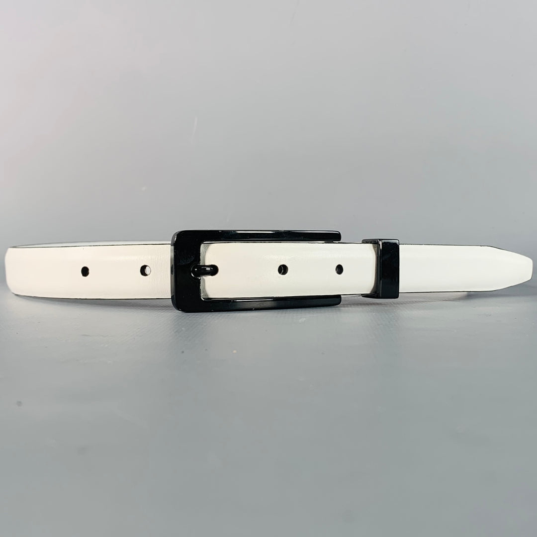 WCM NEW YORK Size M White Leather Belt – Sui Generis  display picture 1