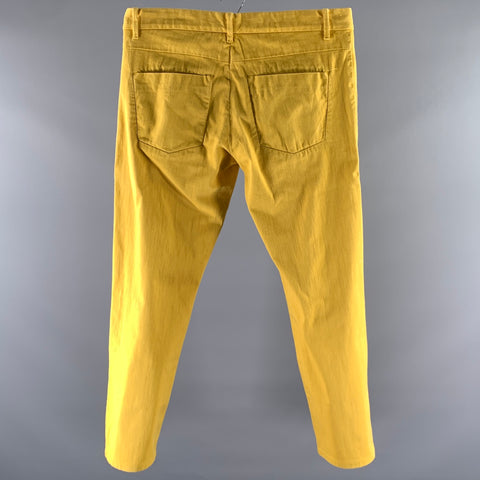 JIL SANDER Size 33 Yellow Cotton Denim Pants