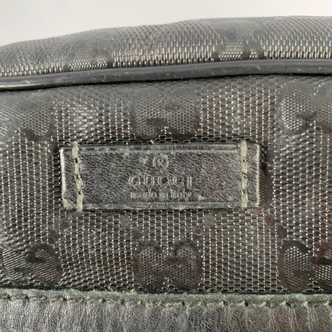 GUCCI Black Logo Monogram Nylon Crossbody Bag