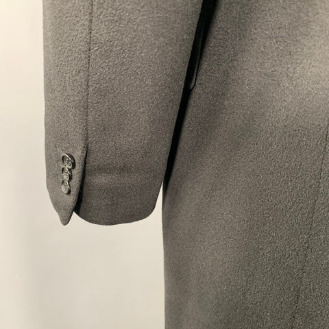 BRIONI Size 44 Black Cashmere Single Breasted Coat