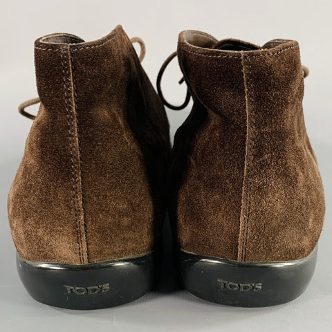 TOD'S Size 10.5 Brown Suede Ankle Chukka Boots