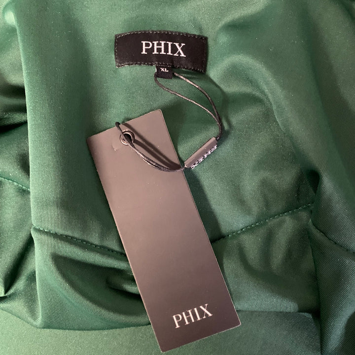PHIX Size XL Green Emerald Polyester Velvet Western Shirt