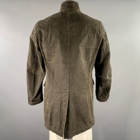COMME des GARCONS HOMME Size L Brown Distressed Cotton Peak Lapel Jacket