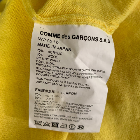 COMME des GARCONS SHIRT Size L Yellow Knitted Acrylic Blend Button Down Cardigan