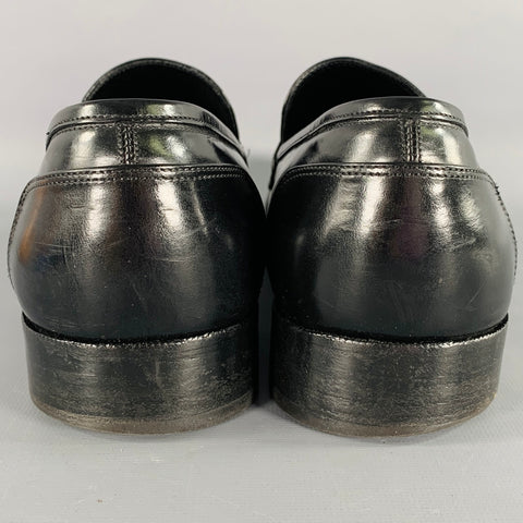 SALVATORE FERRAGAMO Size 10.5 Black Leather Penny Loafers