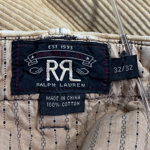 RRL by RALPH LAUREN Size 32 Tan Corduroy Cotton Straight Casual Pants