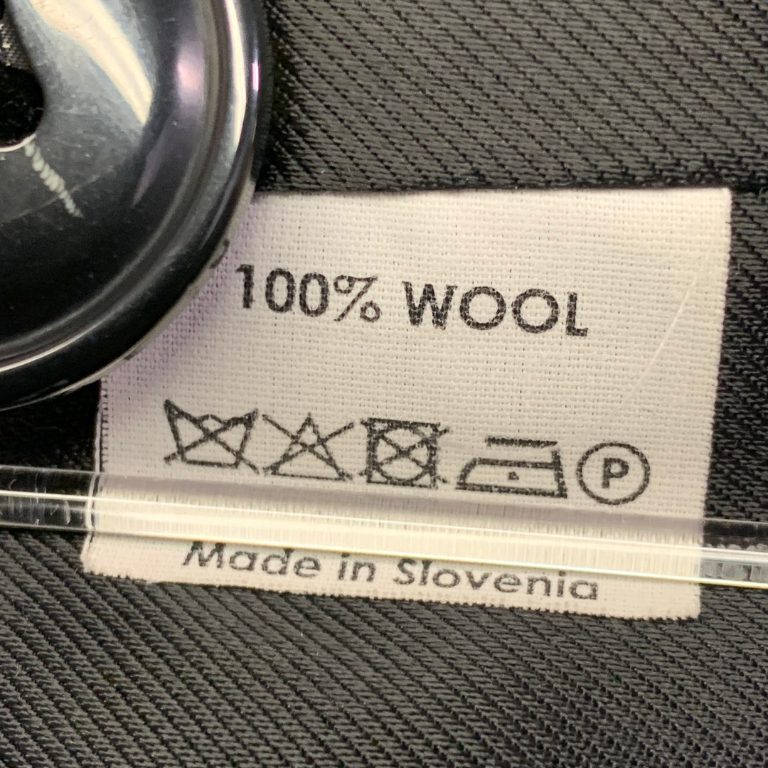 DRIES VAN NOTEN Size 40 Black Wool Double Breasted Overcoat