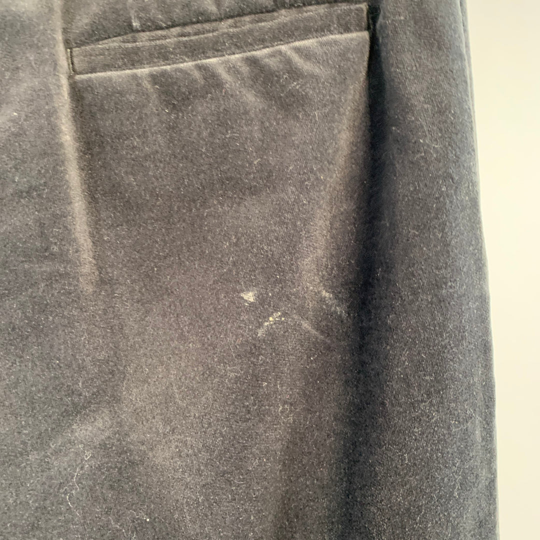 MARC JACOBS Size 32 Black Cotton Velvet Wide Leg Casual Pants