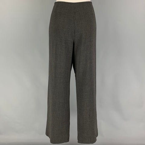 ARMANI COLLEZIONI Size 12 Grey Wool Polyamide Textured Low Rise Dress Pants