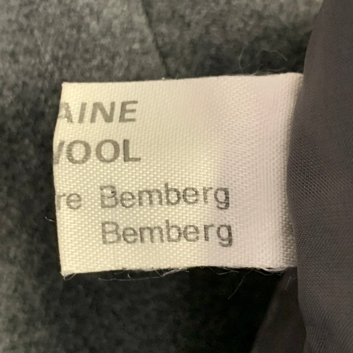 CELINE Size 8 Grey Wool Heather Pleated Pencil Midi Skirt