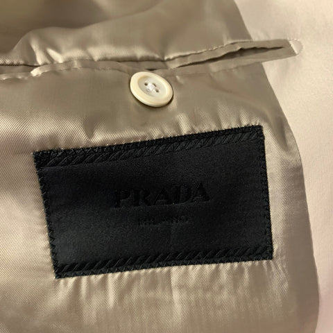 PRADA Chest Size 42 Khaki Cotton  Polyester Notch Lapel 36 29 Suit