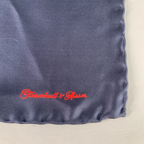 TURNBULL & ASSER Navy Red Signature Silk Pocket Square